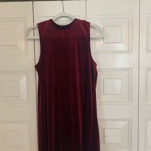 ‘Others Follow maroon velvet swing dress size S NWT